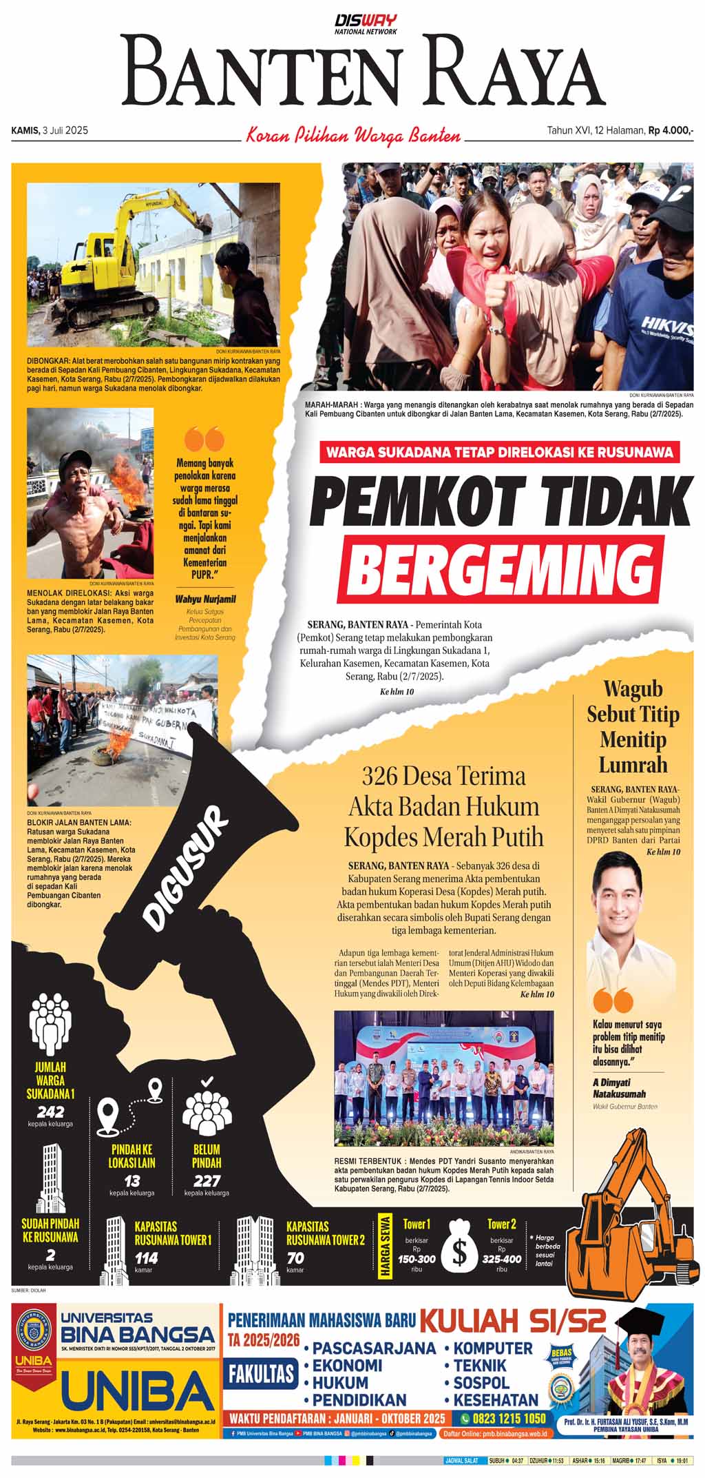 3 Juli 2025 Epaper Banten Raya