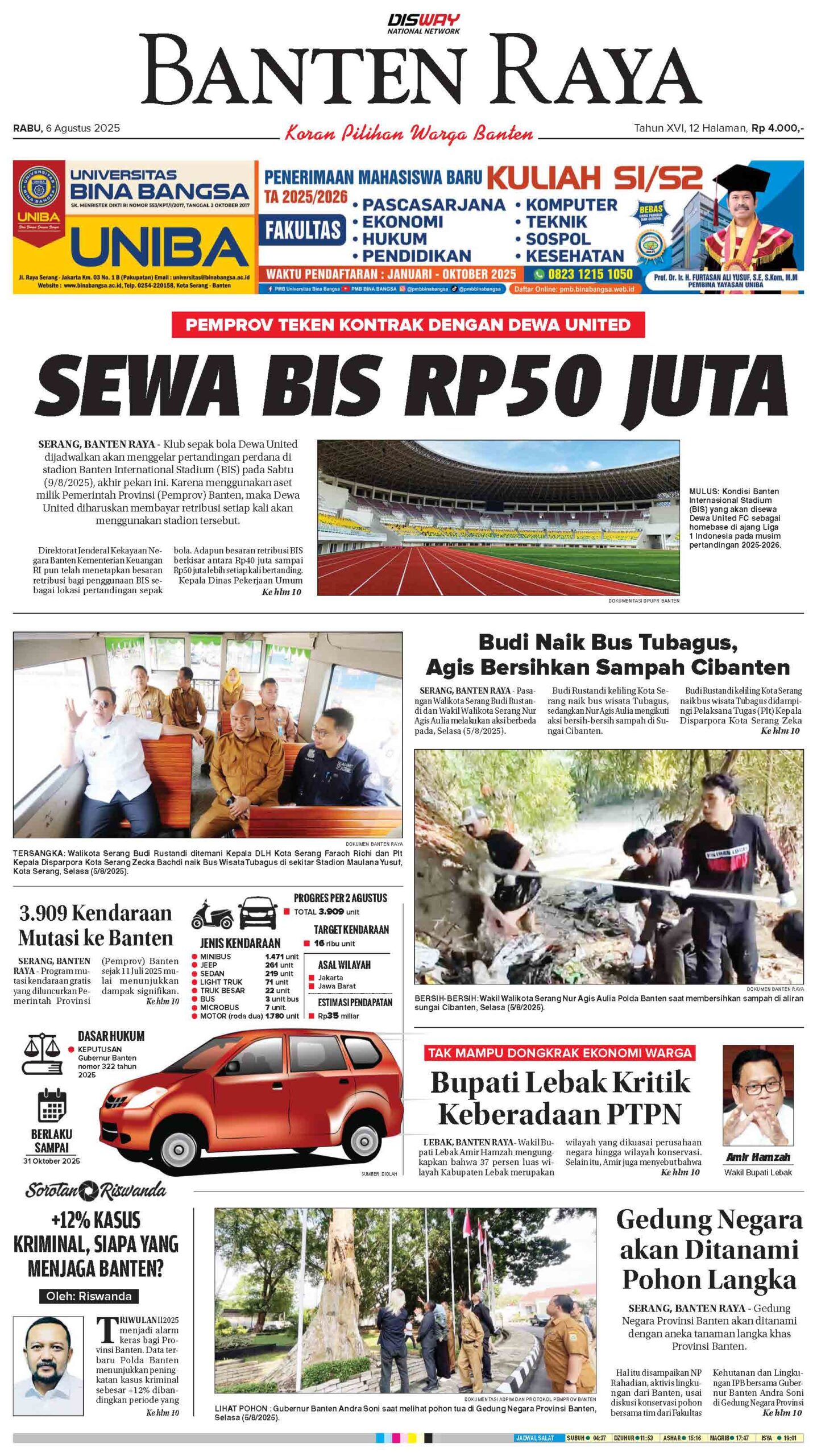 6 Agustus 2025 Epaper Banten Raya