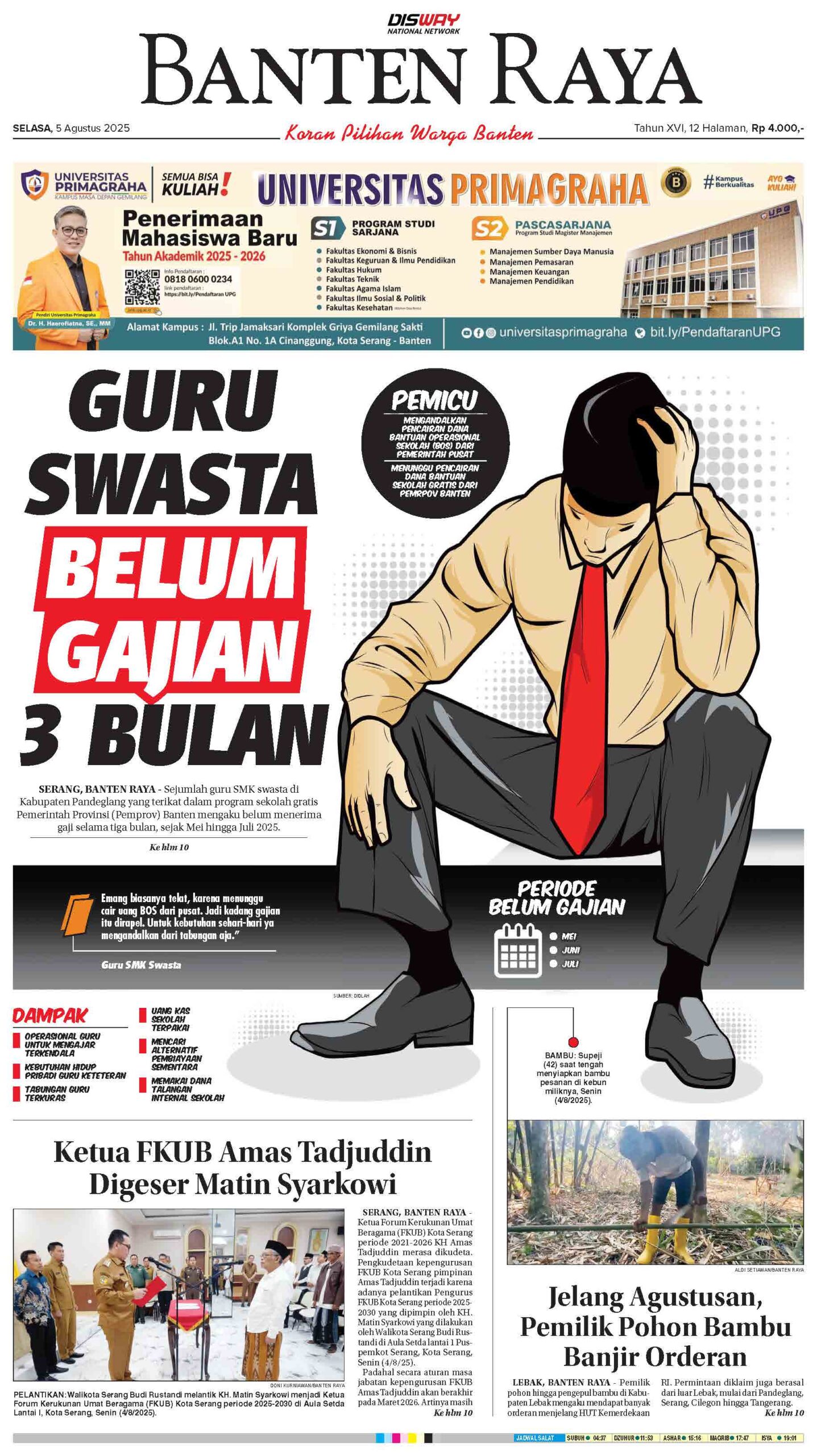 5 Agustus 2025 Epaper Banten Raya