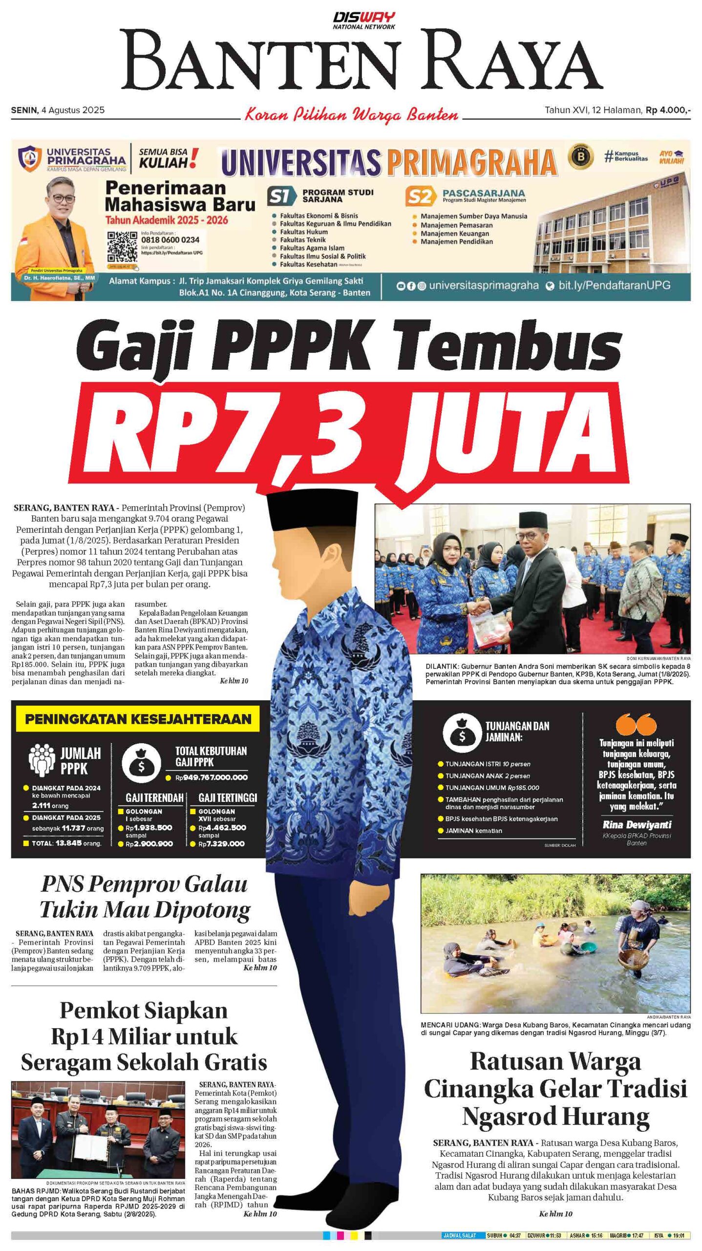 4 Agustus 2025 Epaper Banten Raya