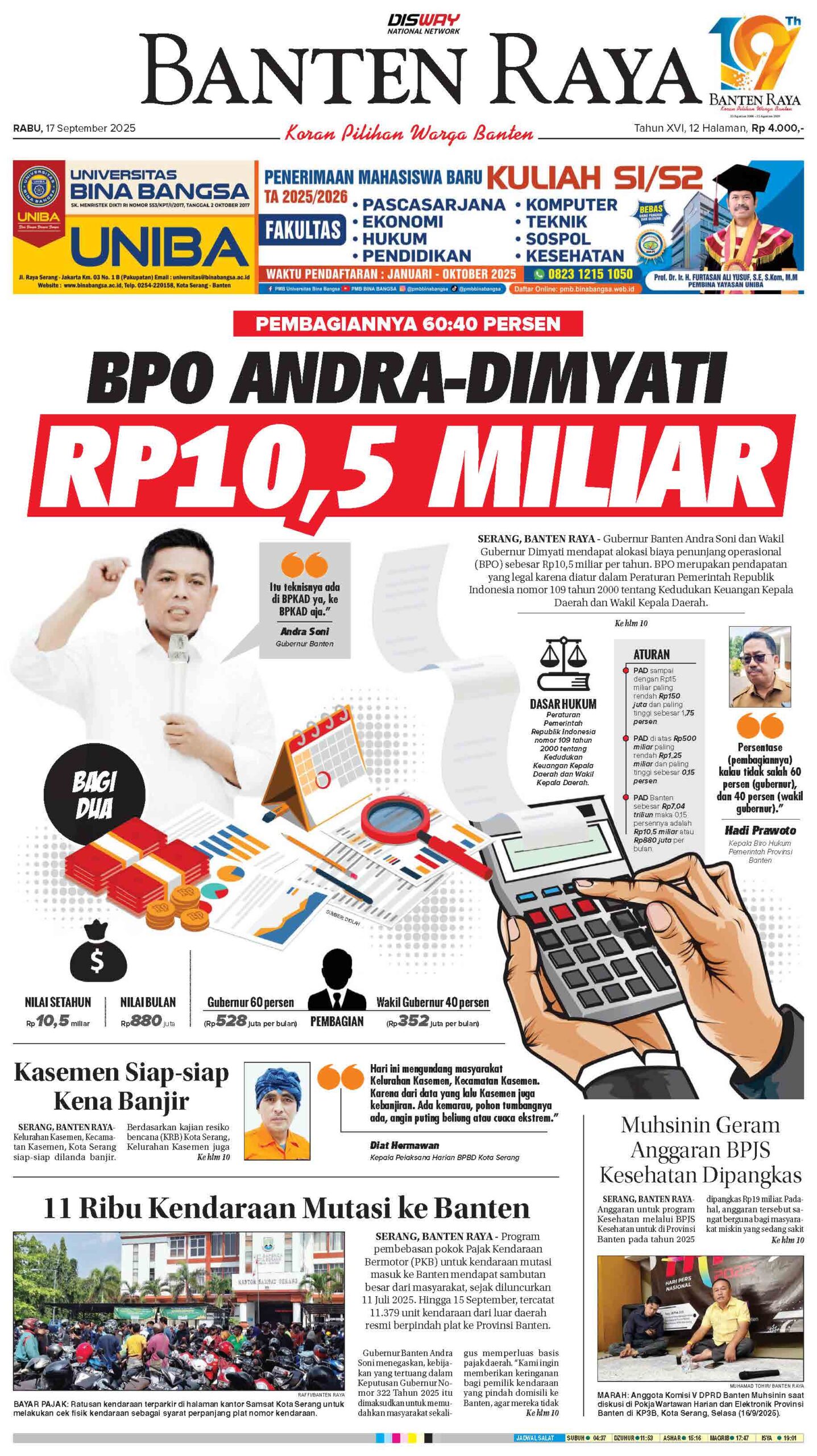17 September 2025 Epaper Banten Raya 17 September 2025 Epaper Banten Raya