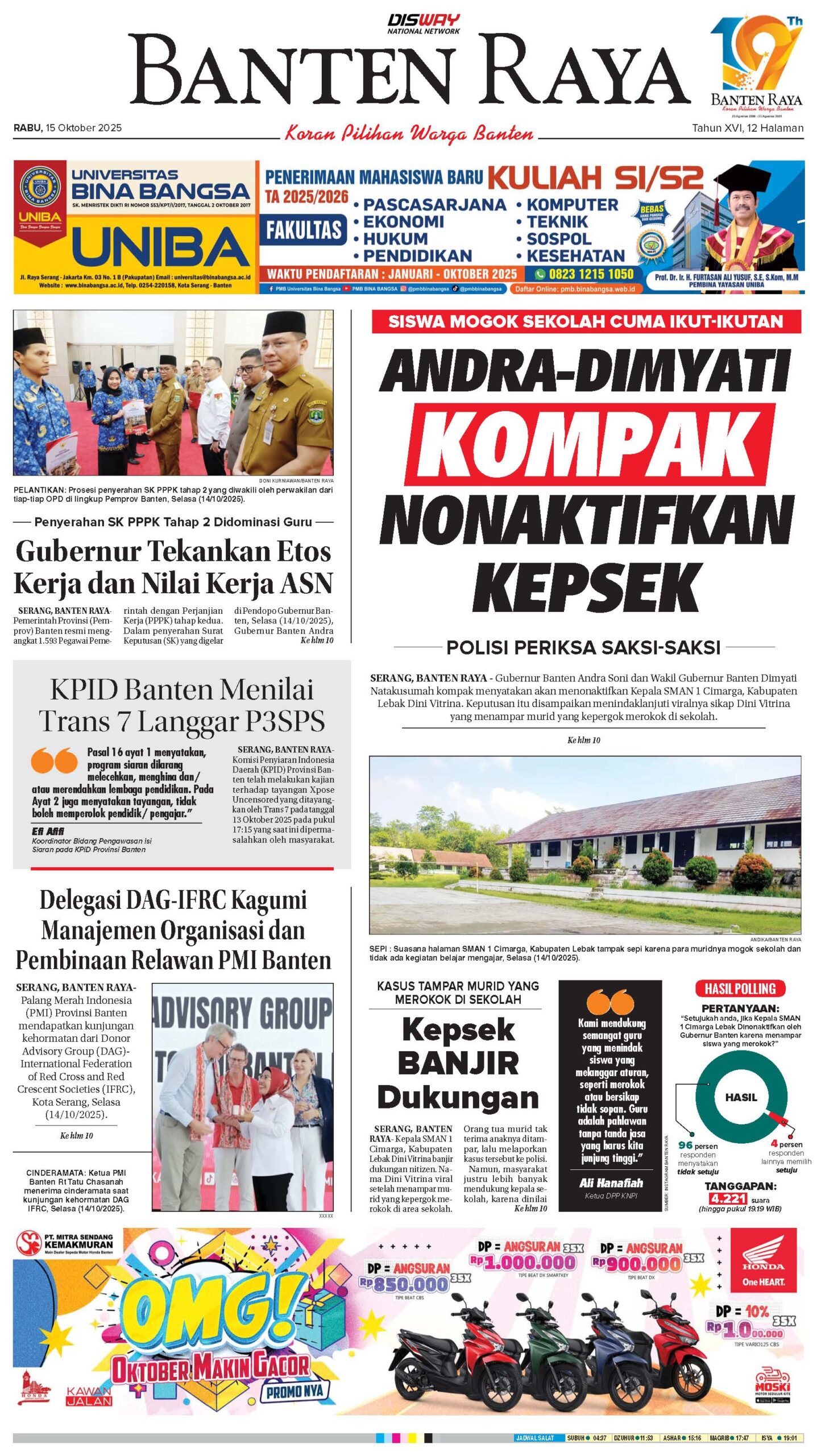 15 Oktober 2025 Epaper Banten Raya 15 Oktober 2025 Epaper Banten Raya