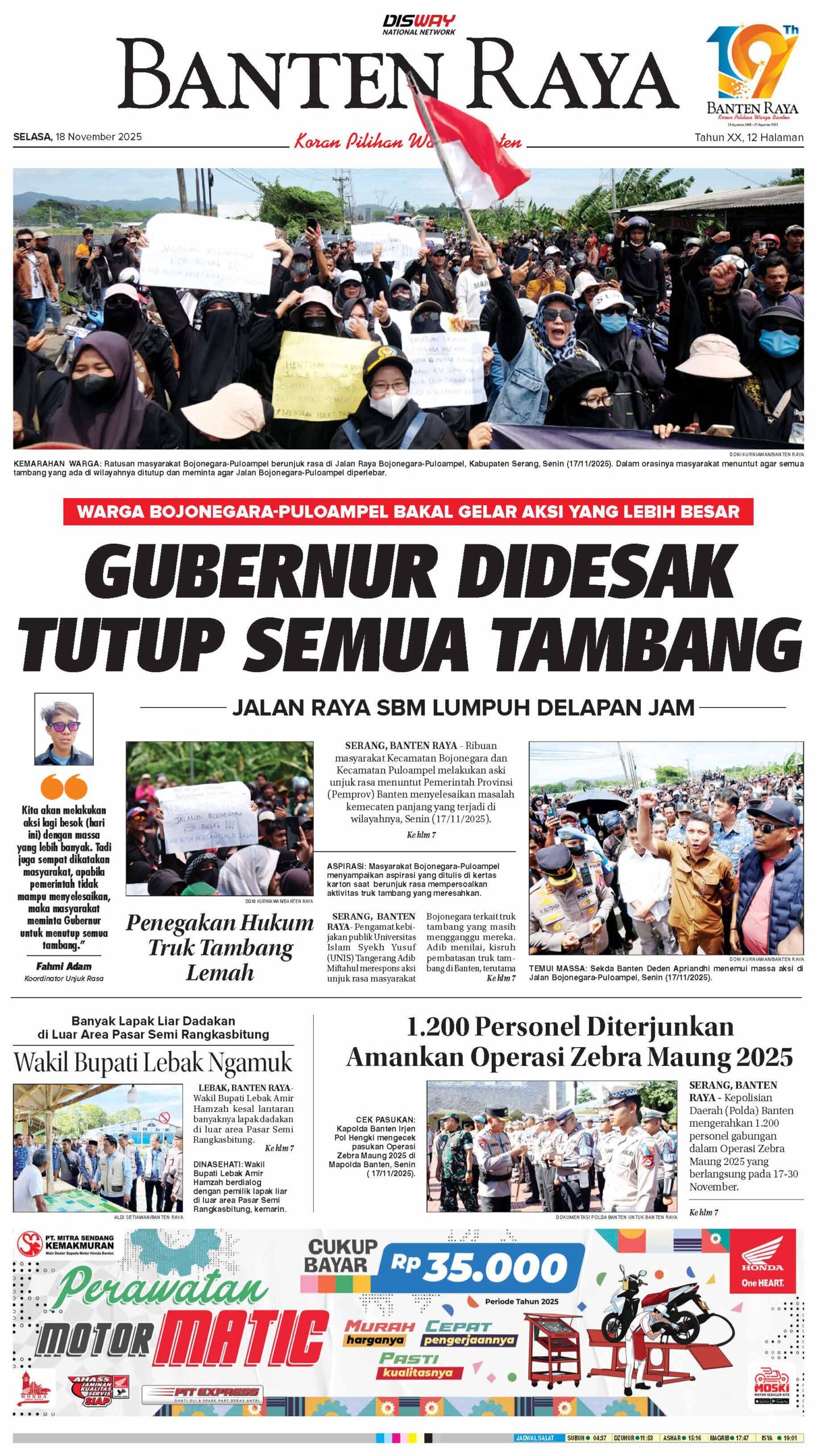 18 November 2025 Epaper Banten Raya