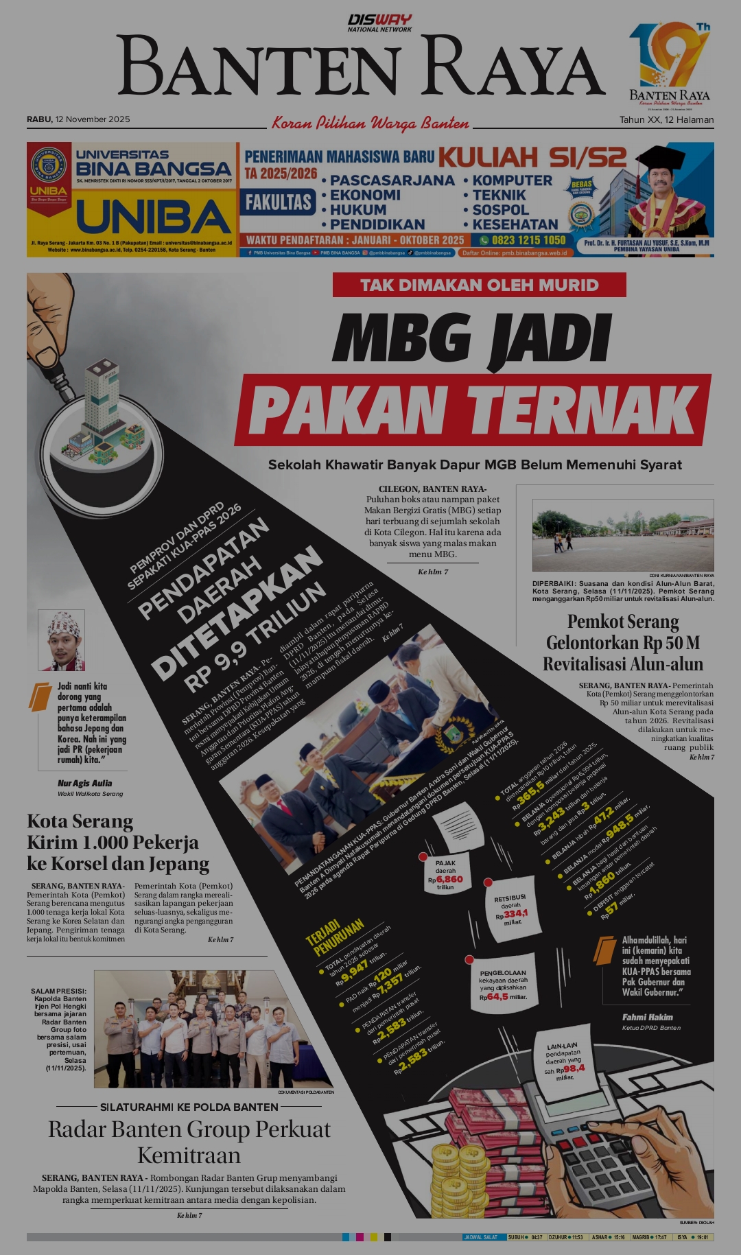 12 November 2025 Epaper Banten Raya