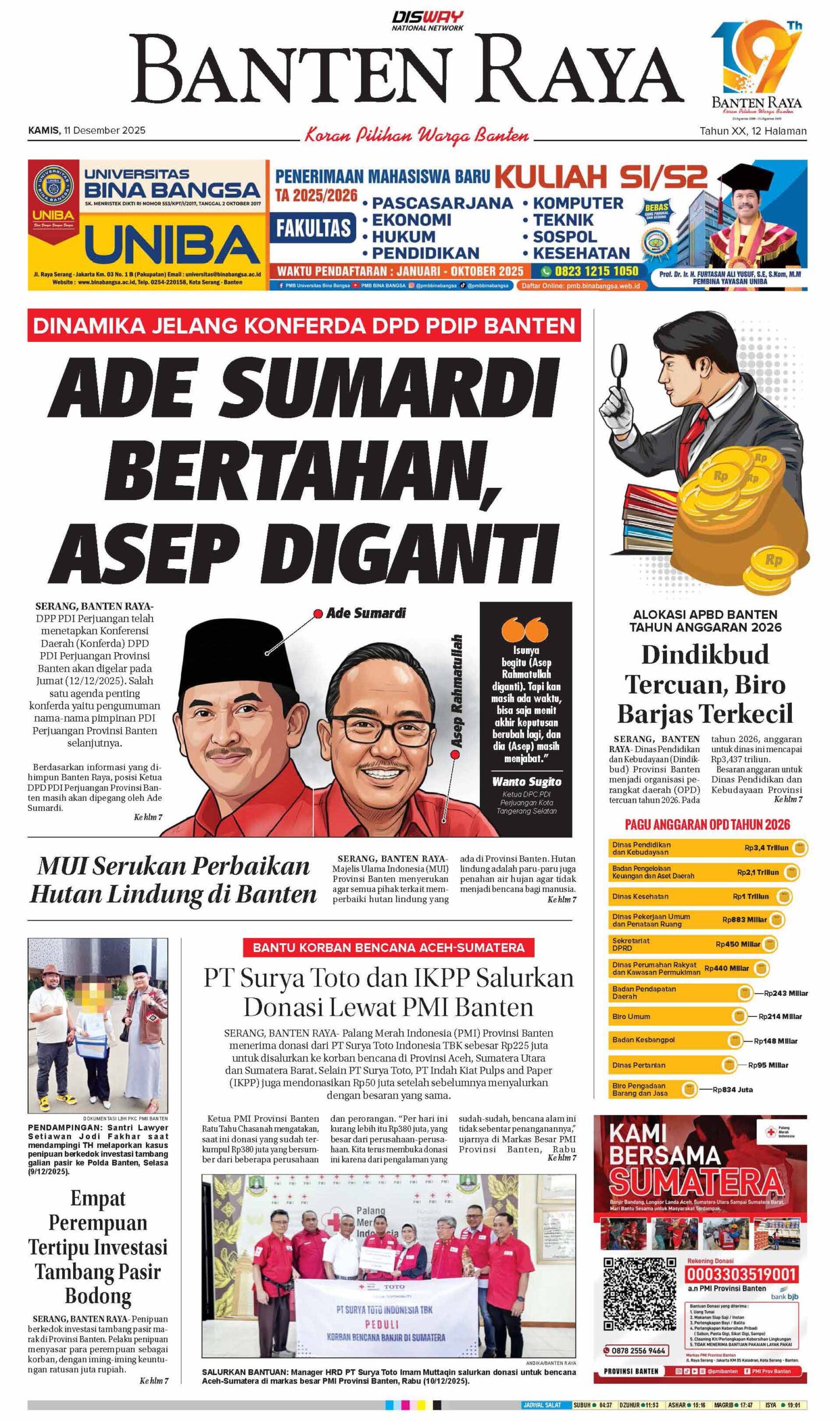 11 Desember 2025 Epaper Banten Raya
